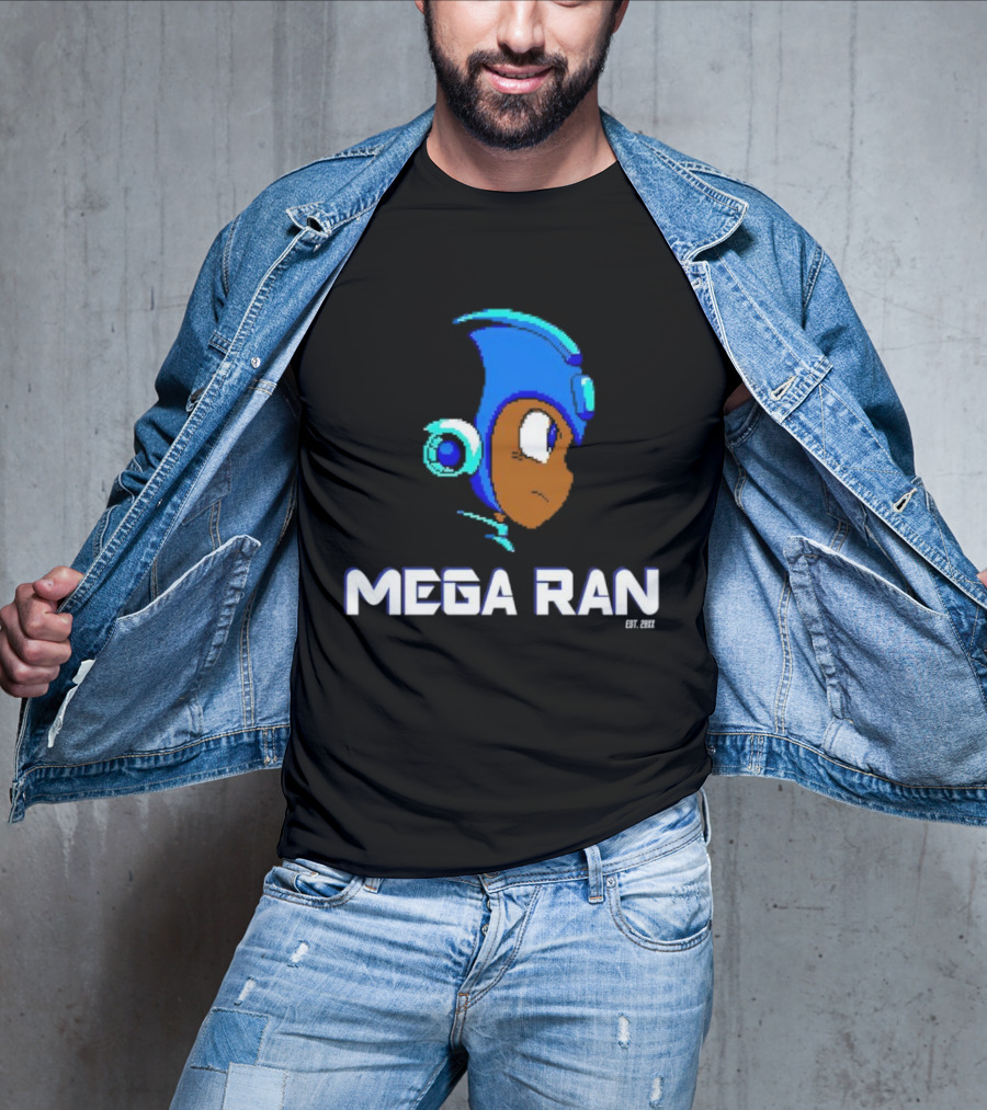 Mega Ran 8-bit EST. 2007 Retro Gaming Character T-Shirt