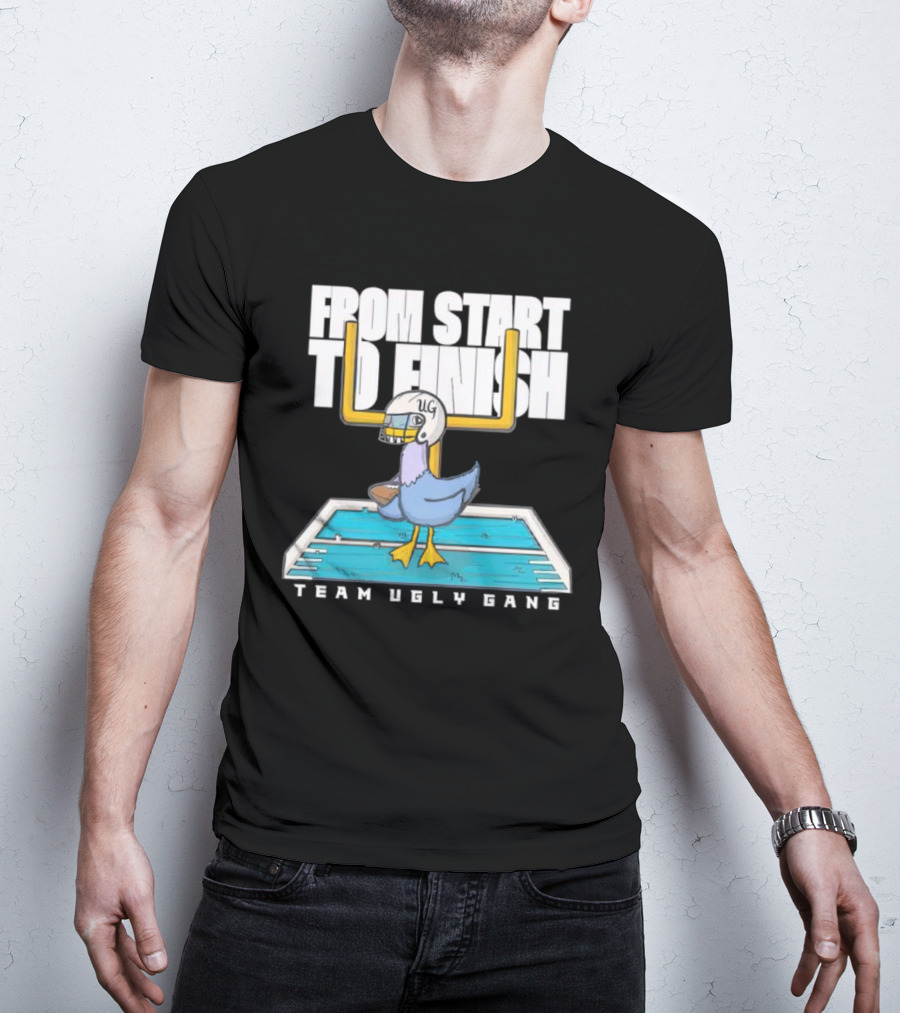 From Start To Finish Team Ugly Gang Duck Football Helmet T-Shirt