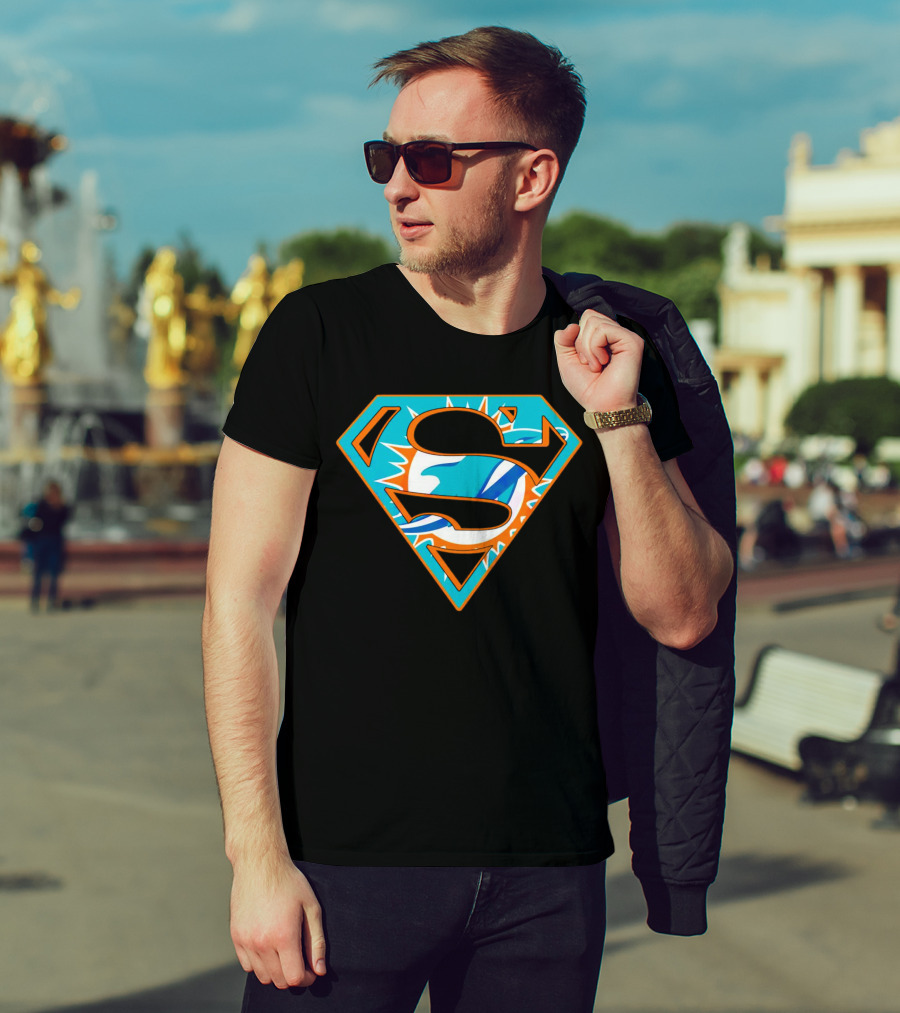 Miami Dolphins Superman Shield Emblem T-Shirt