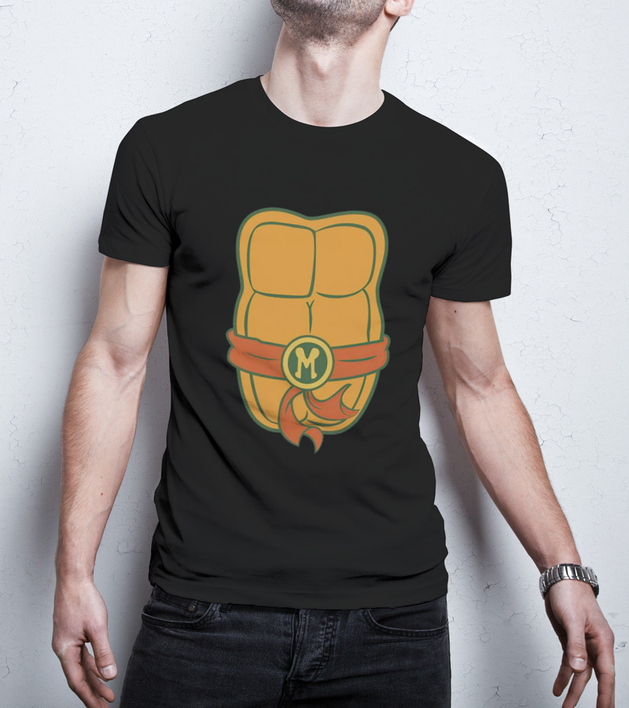 Michelangelo Turtle Shell Chest Ninja Belt M T-Shirt