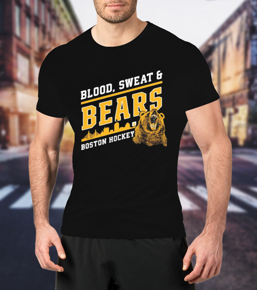 Boston Bruins Blood Sweat And Bears Boston Hockey T-Shirt
