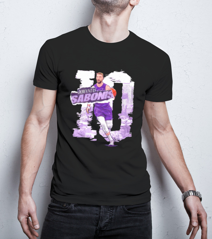 Domantas Sabonis Sacramento Basketball Purple T-Shirt