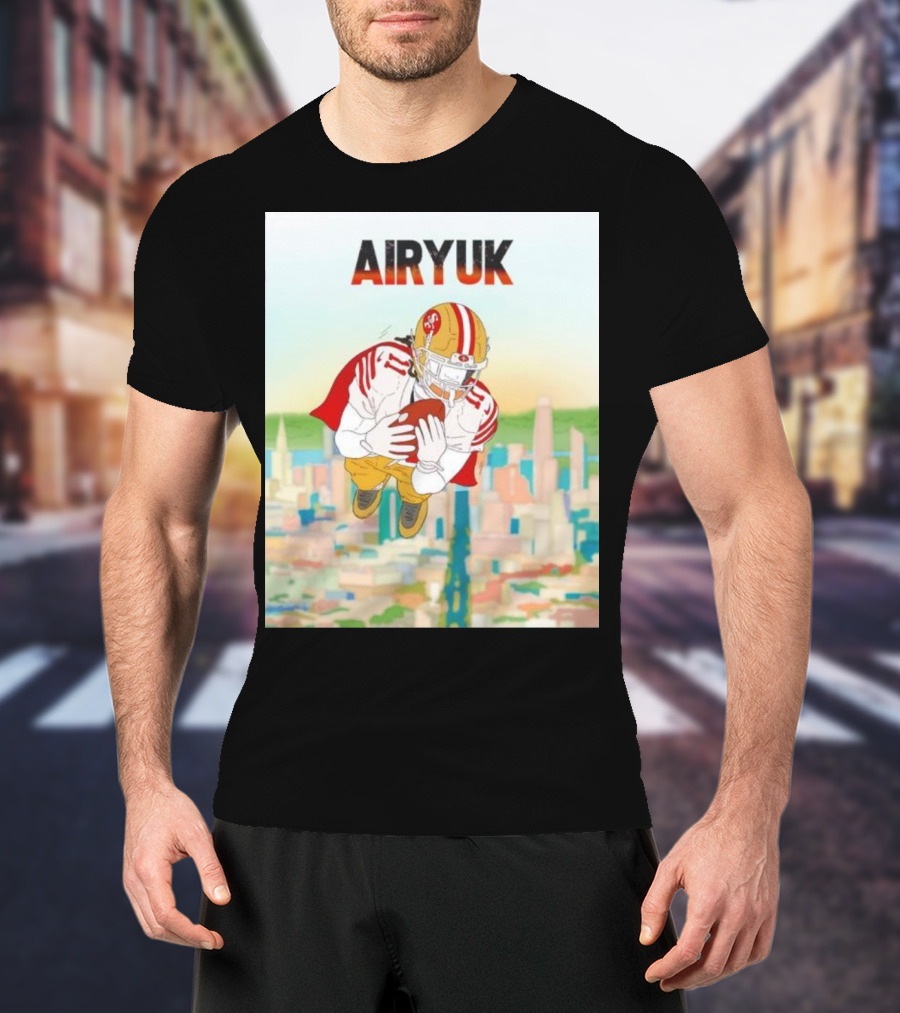 Rita Oak Airyuk San Francisco Football Player Skyline Catching Ball T-Shirt