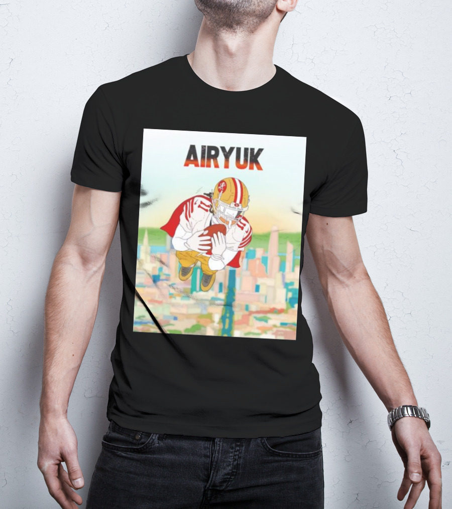 Rita Oak Airyuk San Francisco Football Player Skyline Catching Ball T-Shirt