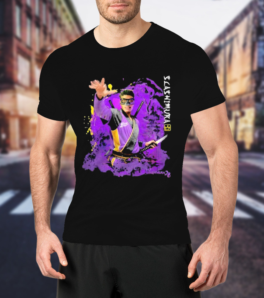 Rui Slashimura 28 Purple Warrior With Mask And Swords T-Shirt