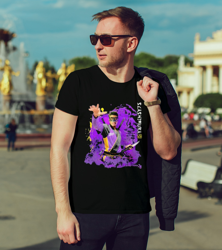 Rui Slashimura 28 Purple Warrior With Mask And Swords T-Shirt