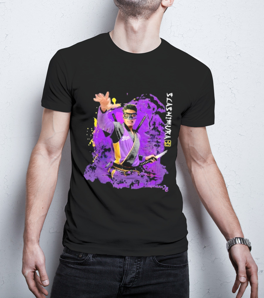 Rui Slashimura 28 Purple Warrior With Mask And Swords T-Shirt