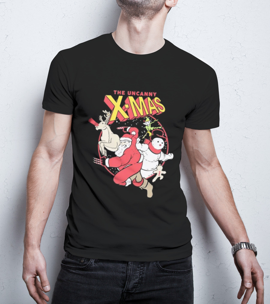 The Uncanny X-Mas Santa Snowman Reindeer Comic T-Shirt