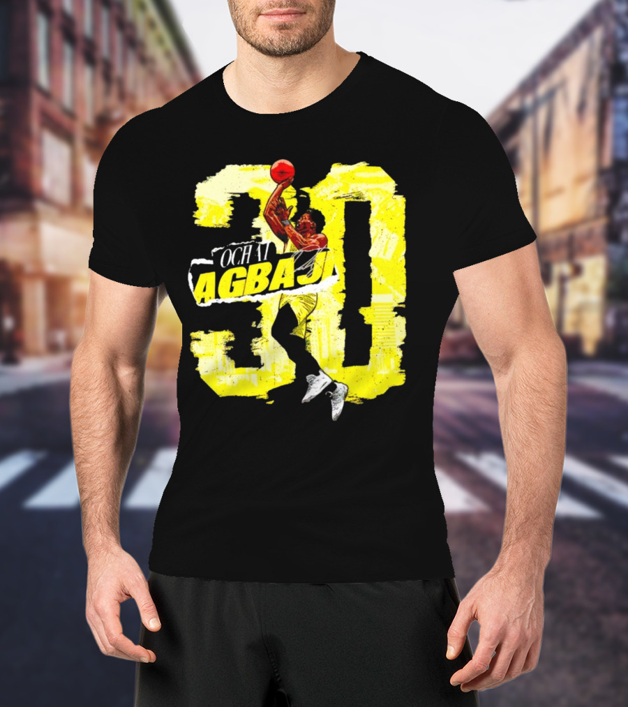 Ochai Agbaji 30 Utah Rough Basketball Dunk WHT Football T-Shirt