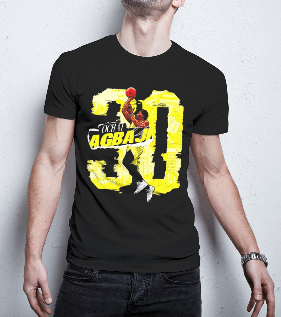 Ochai Agbaji 30 Utah Rough Basketball Dunk WHT Football T-Shirt