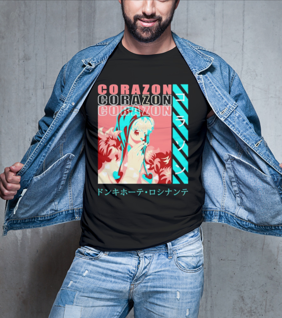 Corazon Donquixote Rosinante One Piece Manga Character T-Shirt