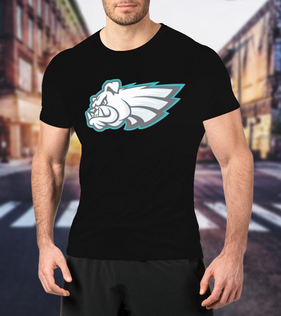 Philly Bulldogs Mascot Head With Wings T-Shirt