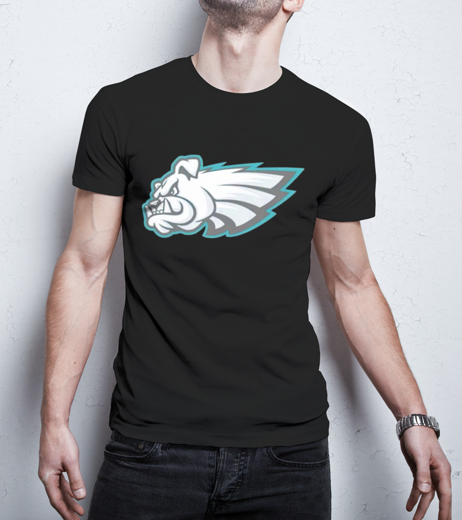 Philly Bulldogs Mascot Head With Wings T-Shirt