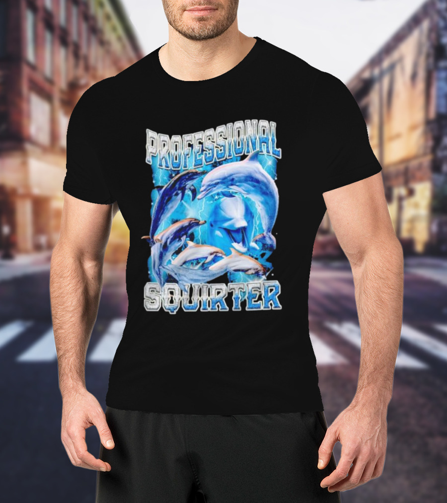 Professional Squirter Vintage Dolphins Retro Blue T-Shirt