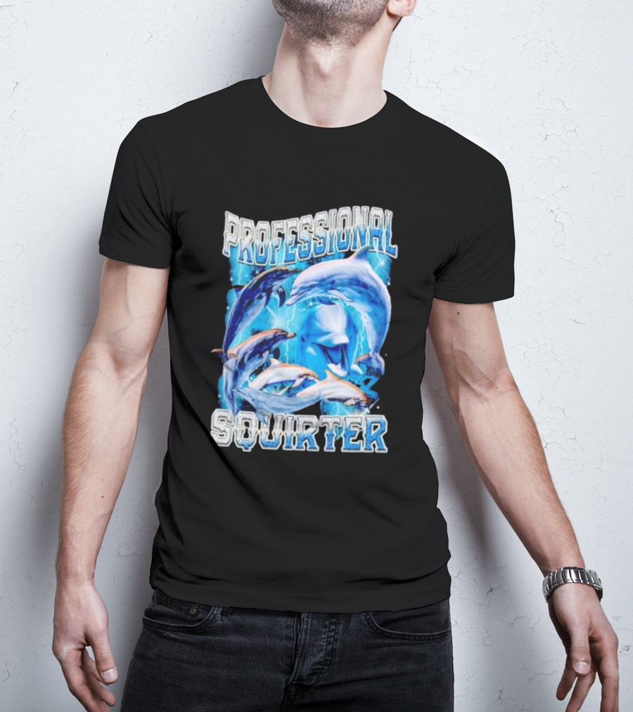 Professional Squirter Vintage Dolphins Retro Blue T-Shirt