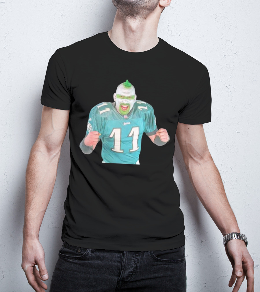 Philadelphia Eagles Fan Jersey 11 Green Face Paint Enthusiast T-Shirt