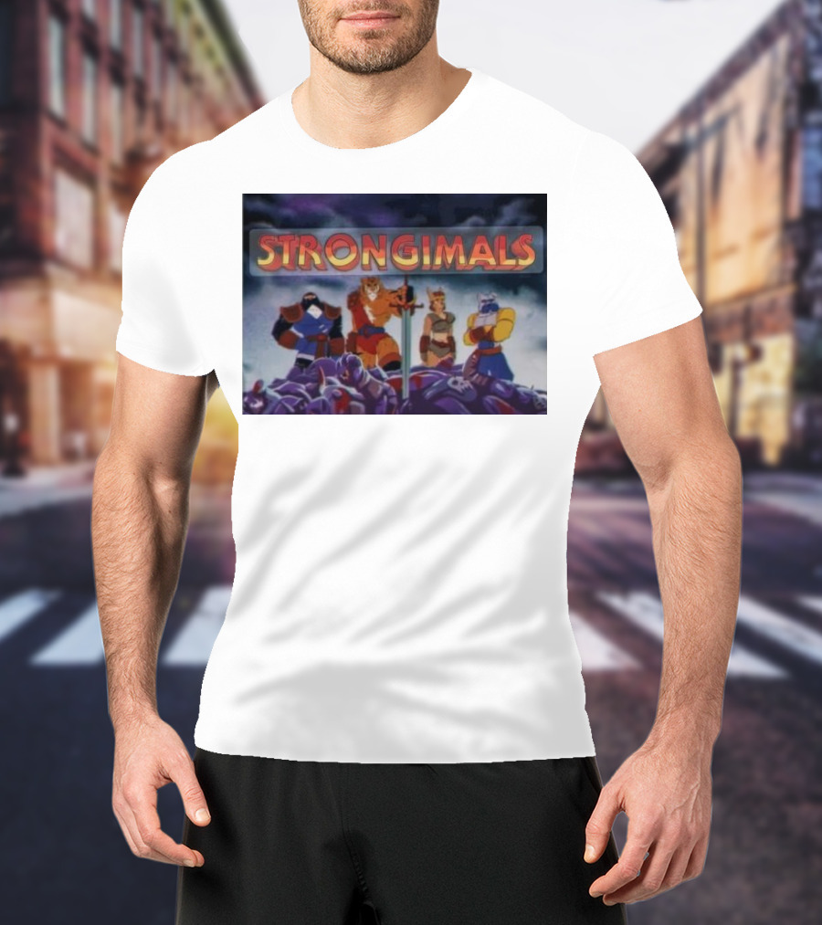 Strongimals Cartoon Warriors Assemble T-Shirt