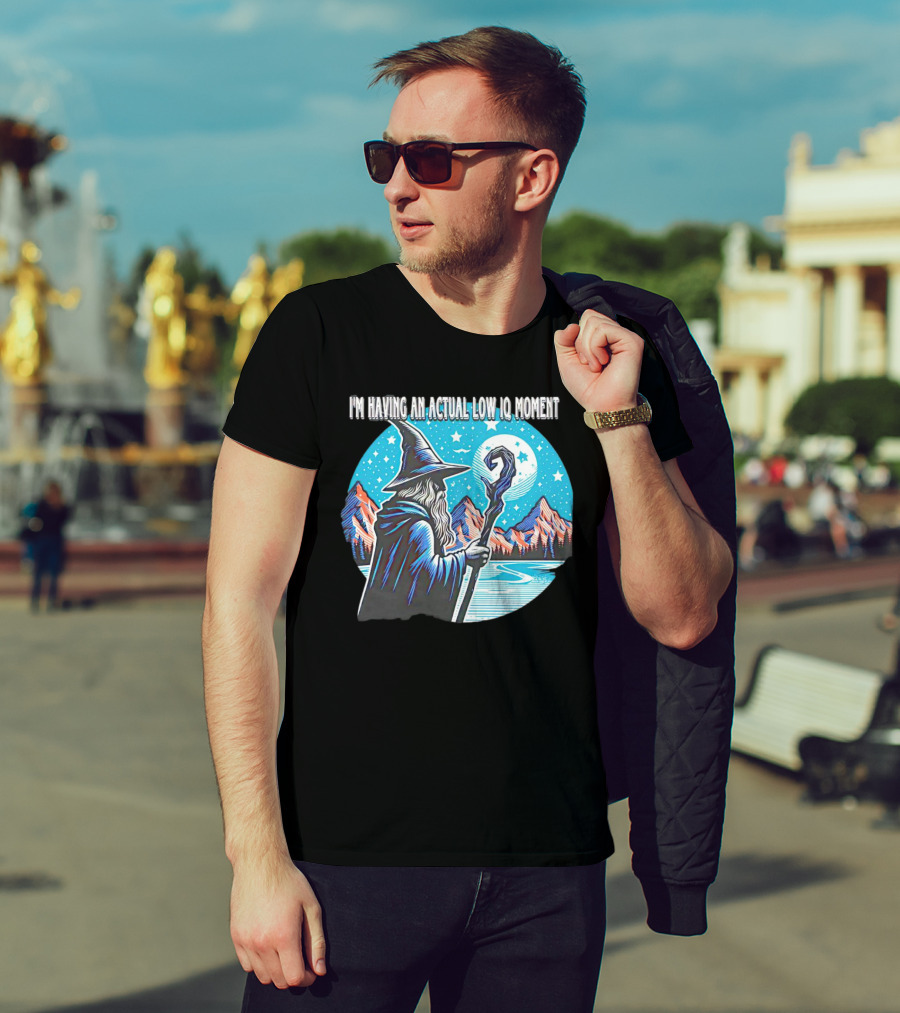 I'm Having An Actual Low IQ Moment Wizard Night Sky Scene T-Shirt