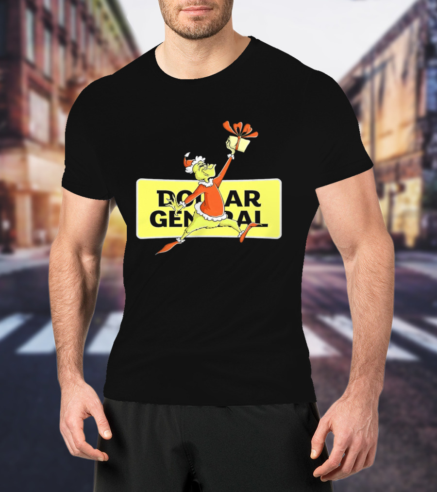 Grinch Christmas Dollar General Gift Iconic Holiday Scene T-Shirt