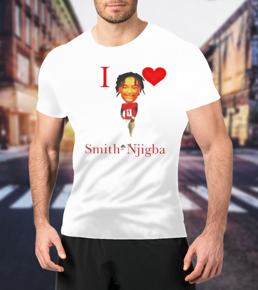 I Heart Jaxon Smith-Njigba Football Player Image T-Shirt