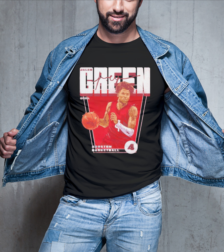 Jalen Green No. 4 Houston Basketball NBA Red Premiere T-Shirt