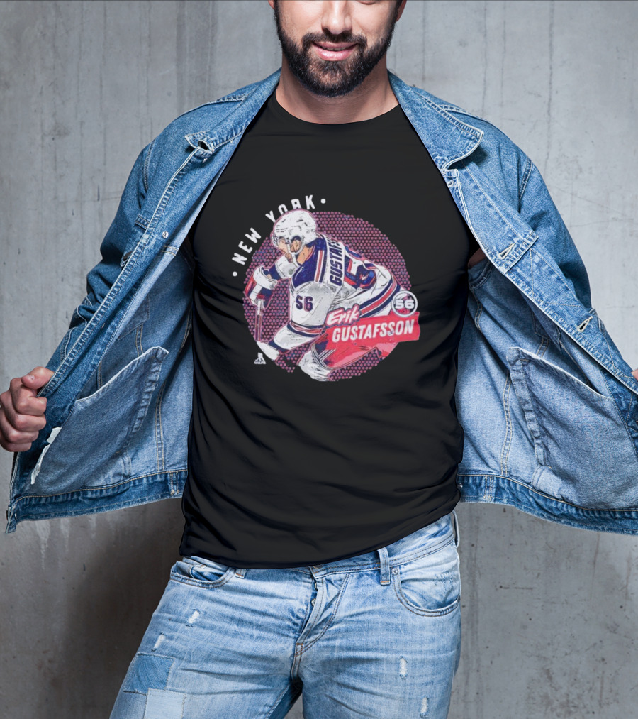 Erik Gustafsson New York Rangers 56 Hockey Player Dots T-Shirt