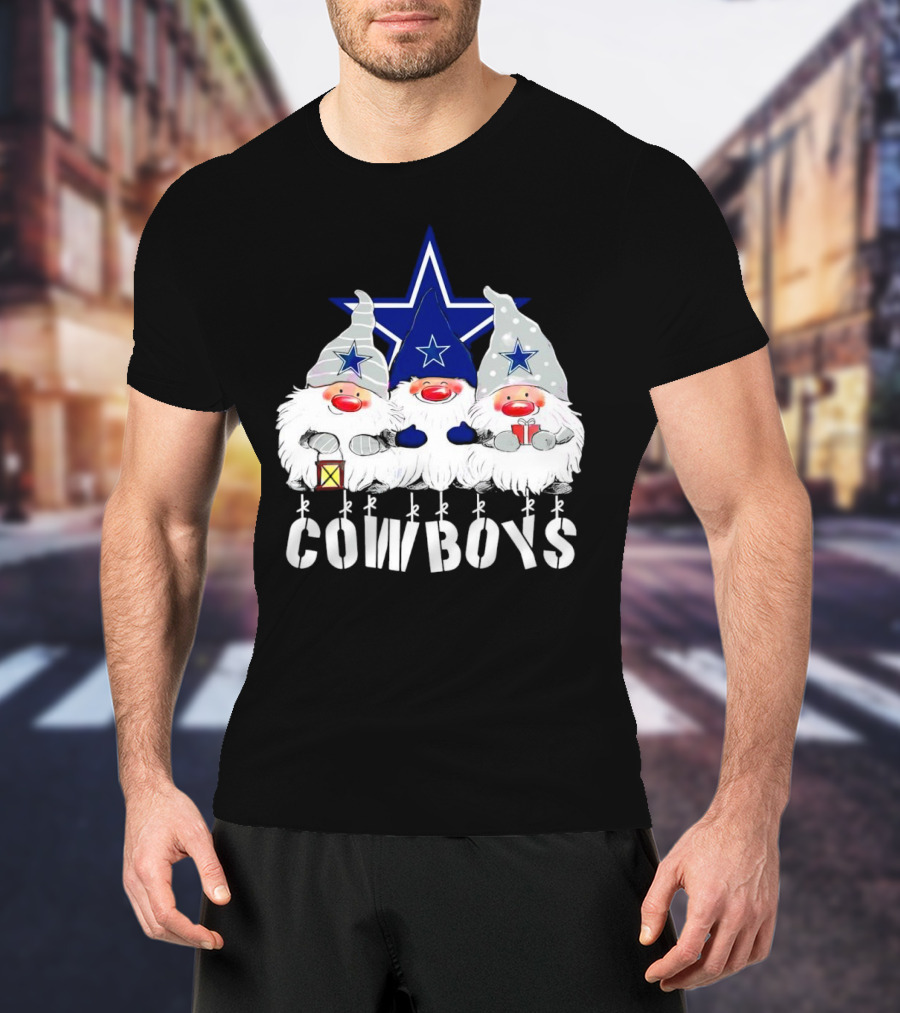 Gnomies Cowboys Christmas Star T-Shirt