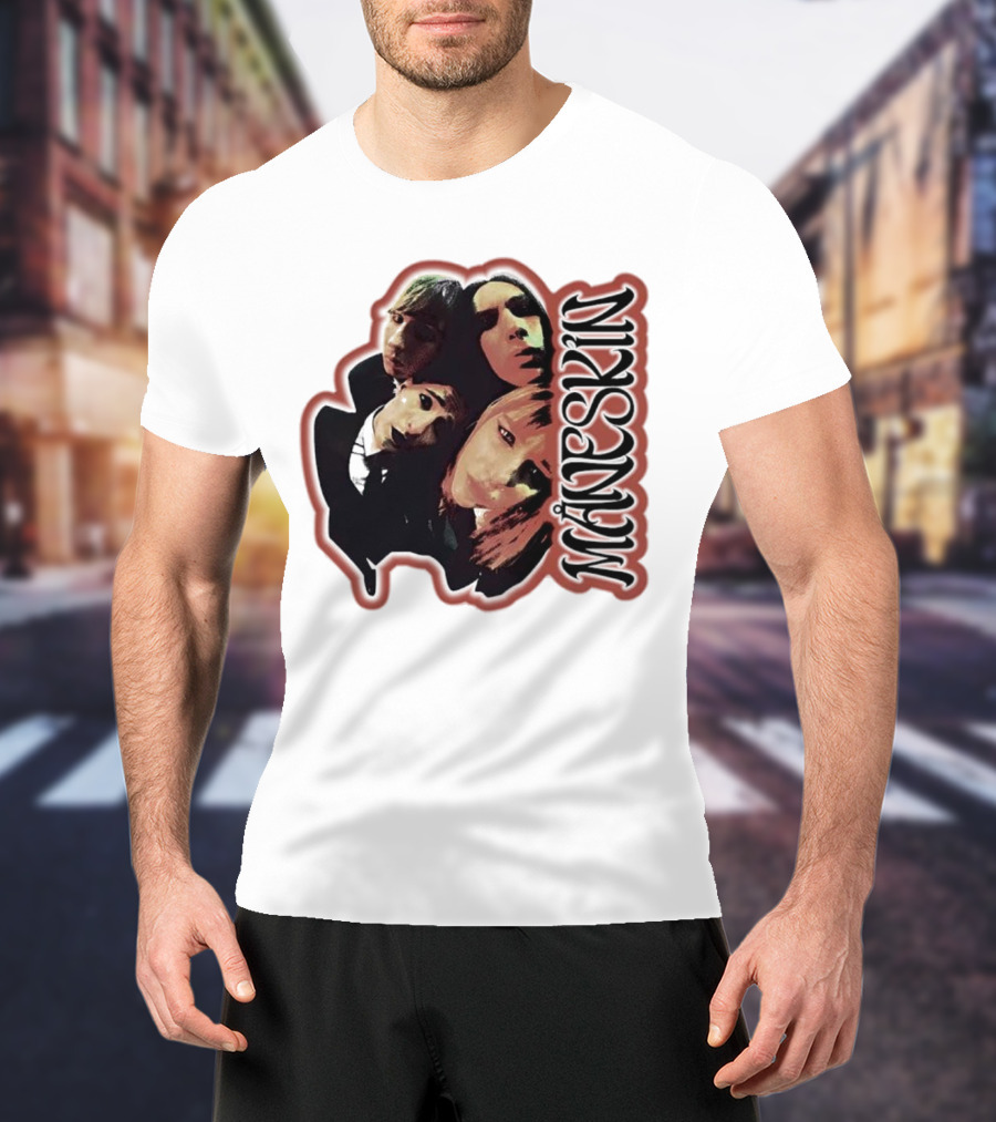 Maneskin Band Fisheye Style Group T-Shirt