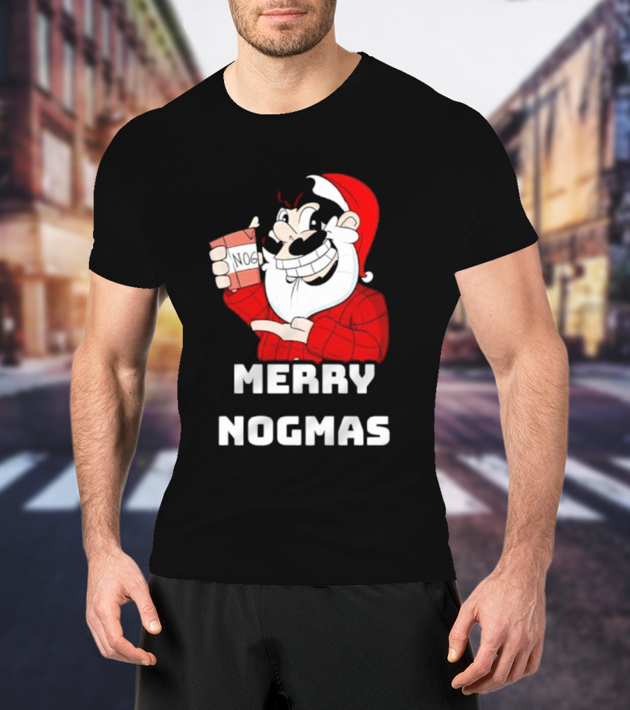 Merry Nogmas Keyrock Santa Holding Nog Cup T-Shirt