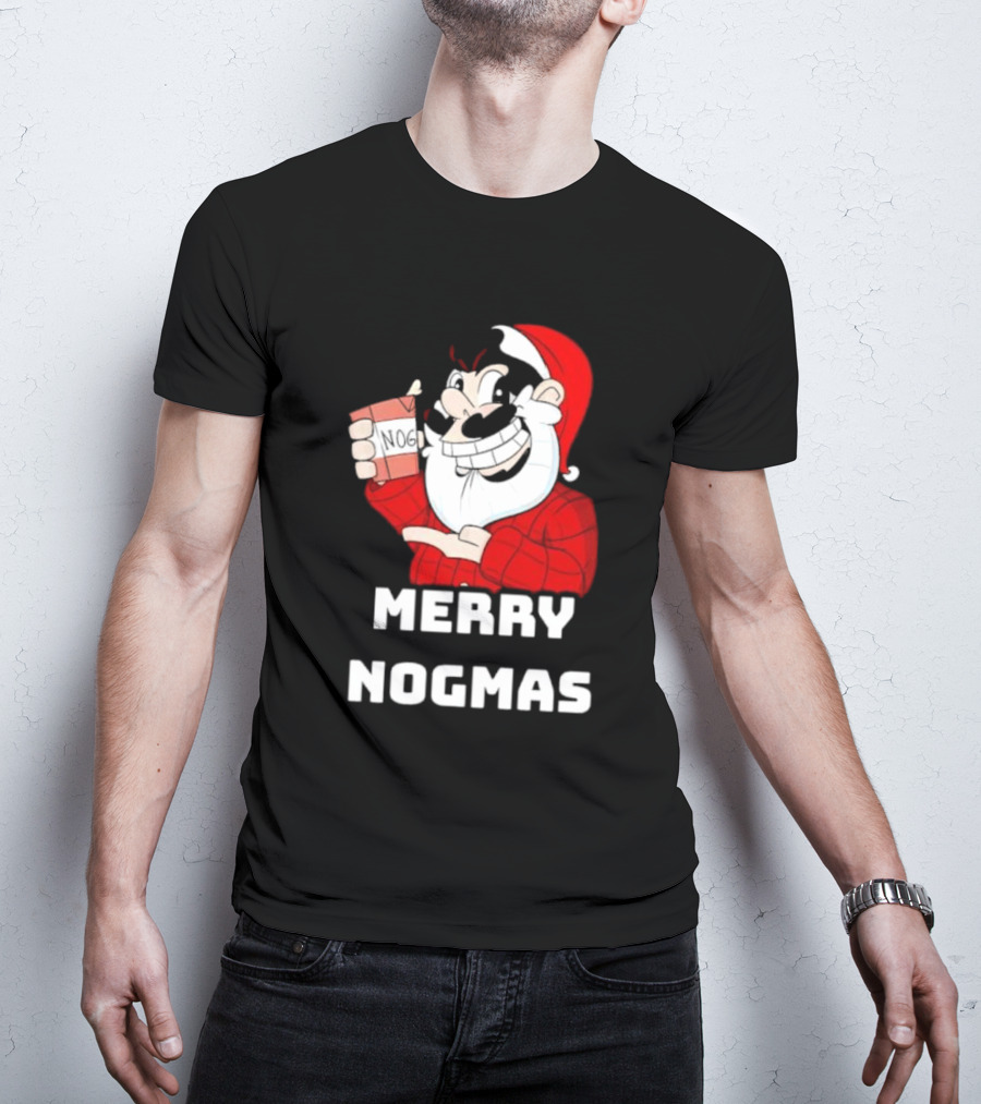 Merry Nogmas Keyrock Santa Holding Nog Cup T-Shirt