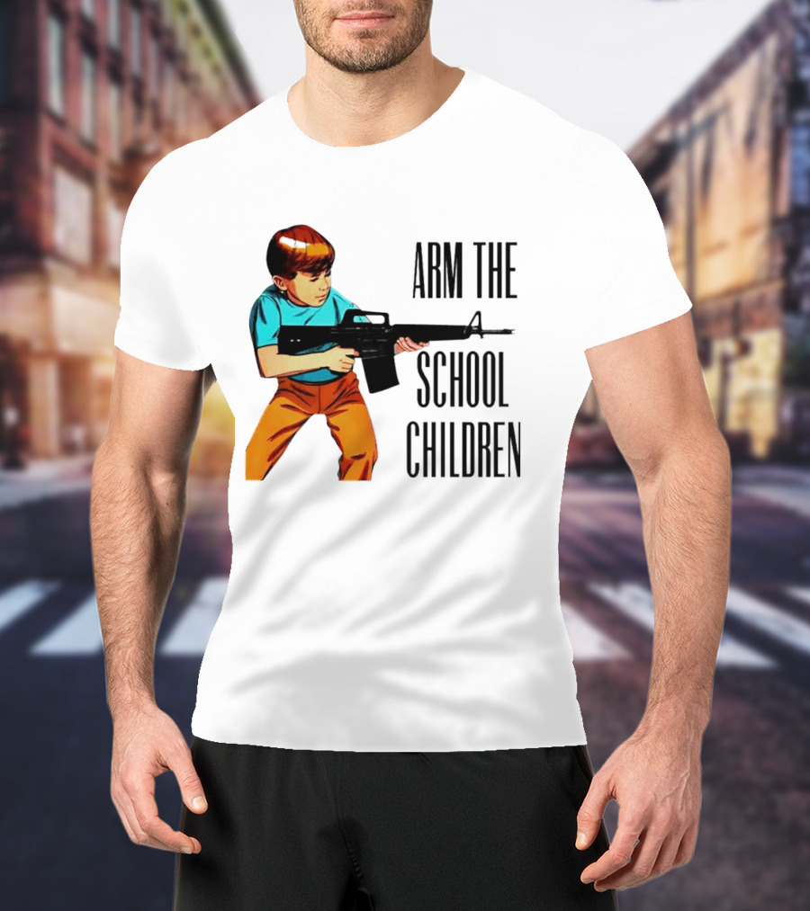 Arm The School Children Vintage Style Boy With Rifle T-Shirt