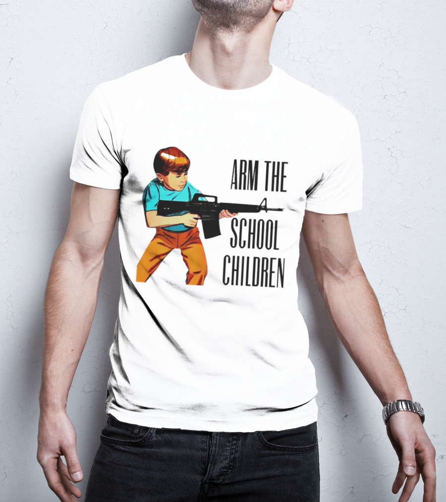 Arm The School Children Vintage Style Boy With Rifle T-Shirt
