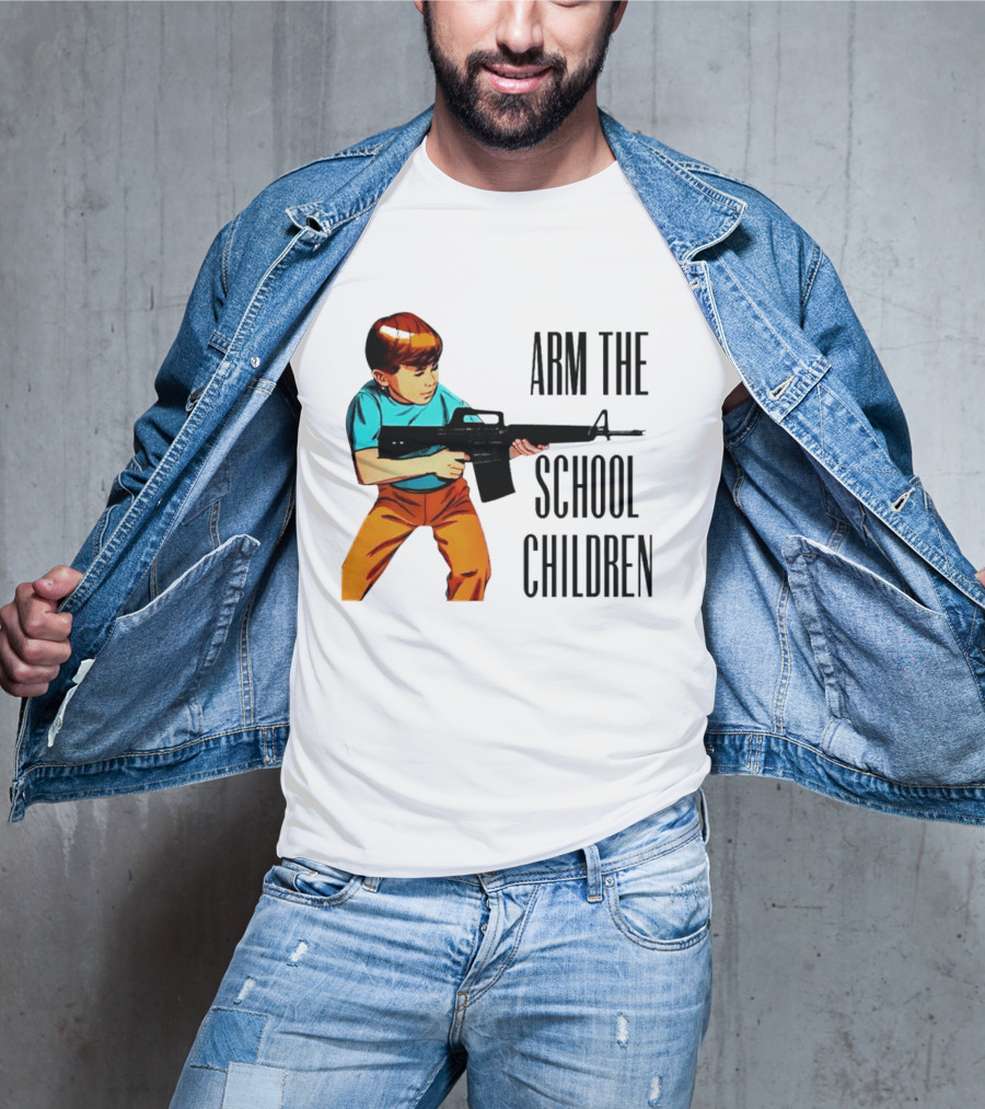 Arm The School Children Vintage Style Boy With Rifle T-Shirt