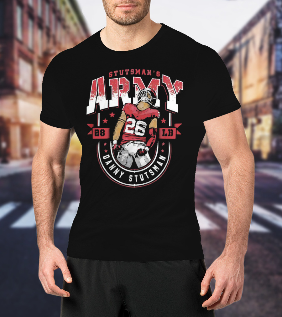 Stutsman's Army Danny Stutsman 28 LB Football Player T-Shirt