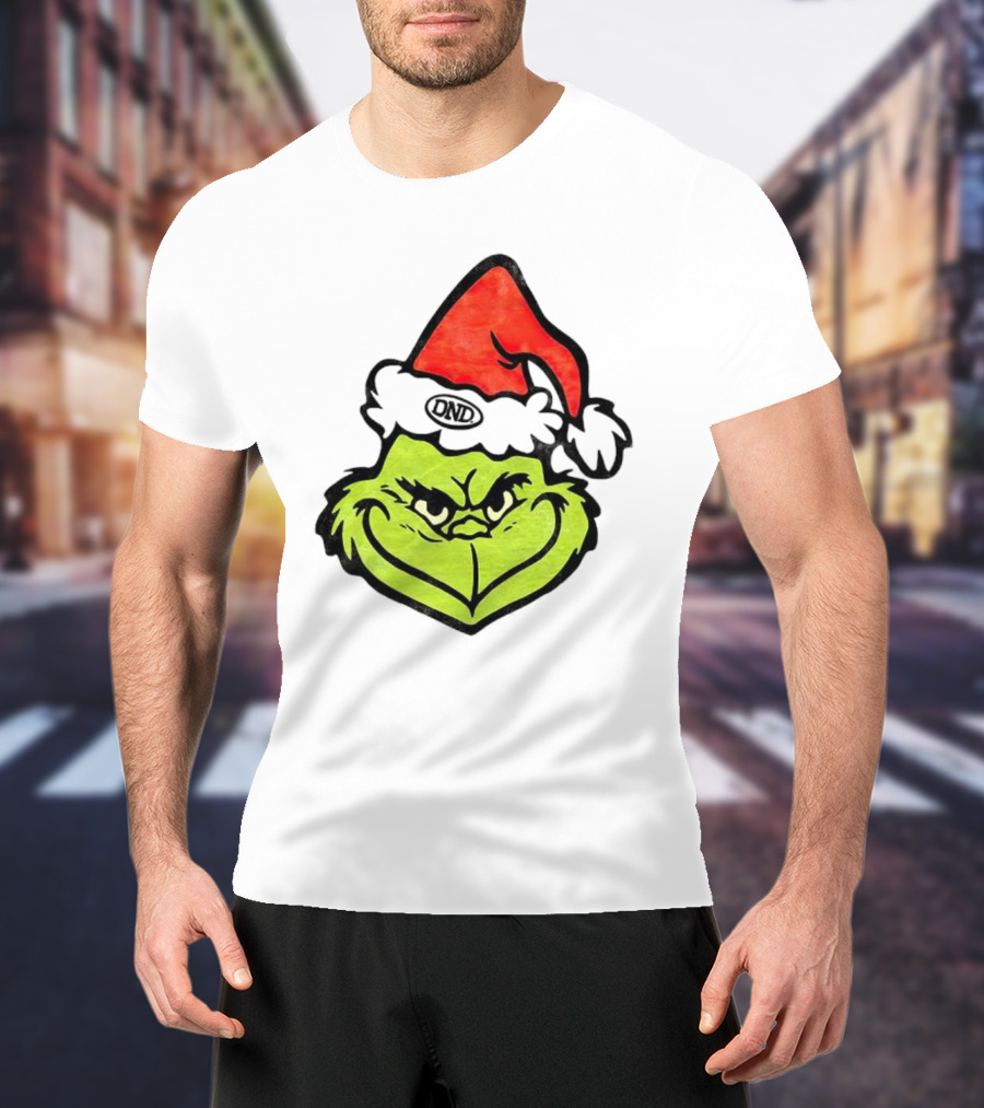Grinch Christmas DND Santa Hat Image T-Shirt