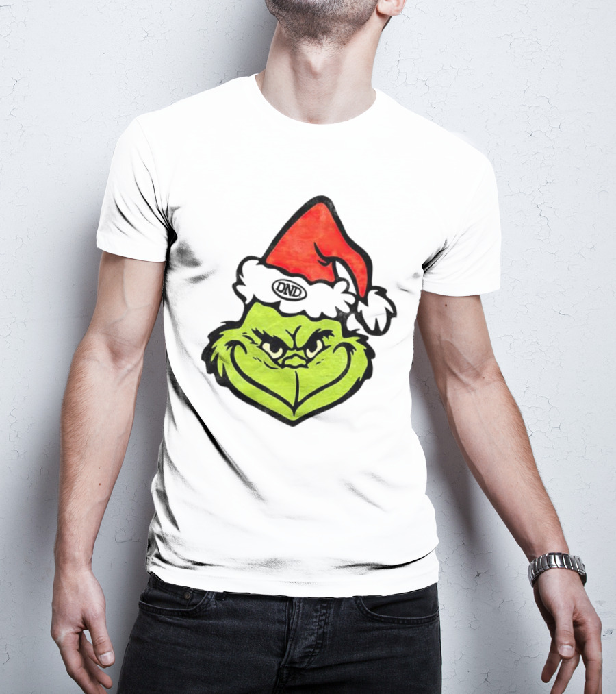 Grinch Christmas DND Santa Hat Image T-Shirt