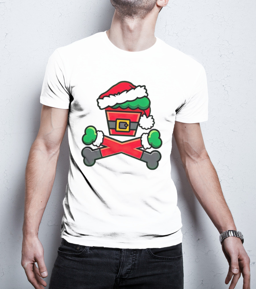 Johnny Cupcakes Jc Vault Grouchy Crossbones Christmas Santa Hat T-Shirt
