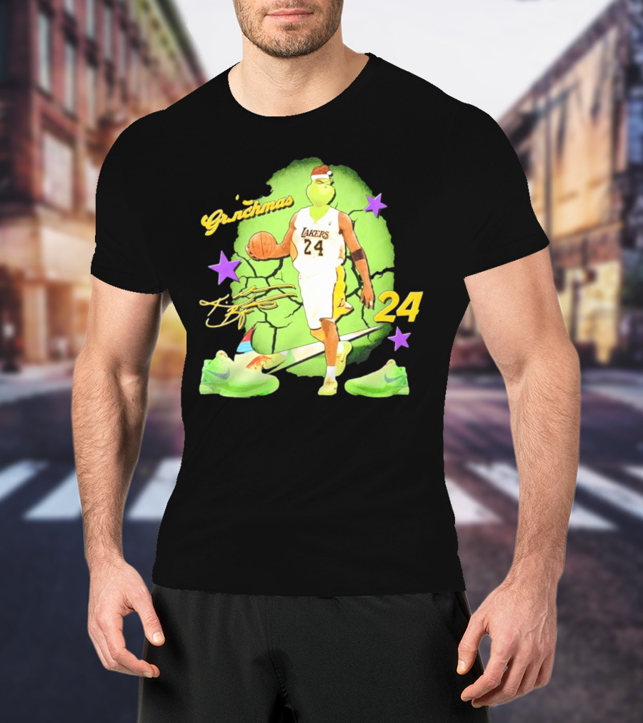 Lakers 24 Grinchmas Kobe Bryant Sneakers T-Shirt