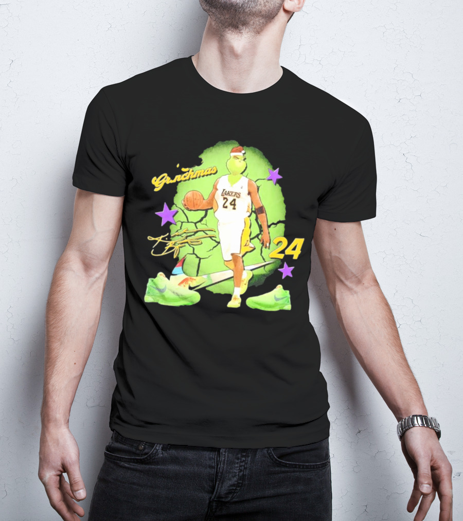 Lakers 24 Grinchmas Kobe Bryant Sneakers T-Shirt
