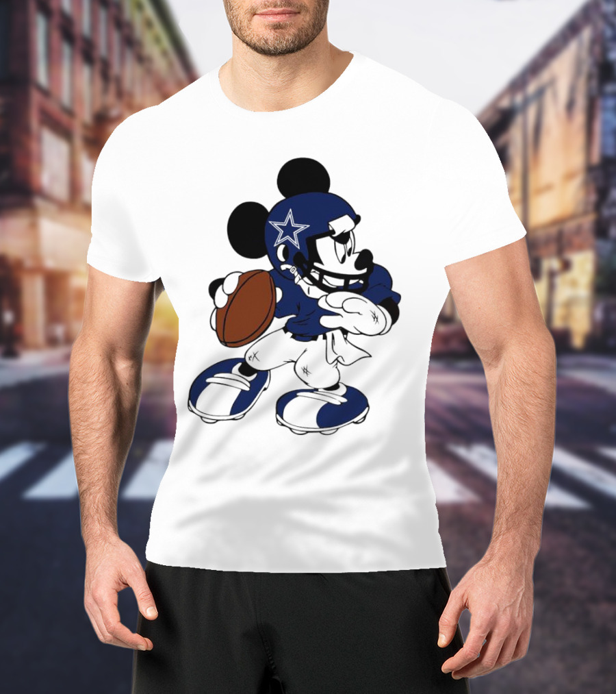 Mickey Mouse Dallas Cowboys Football Quarterback T-Shirt