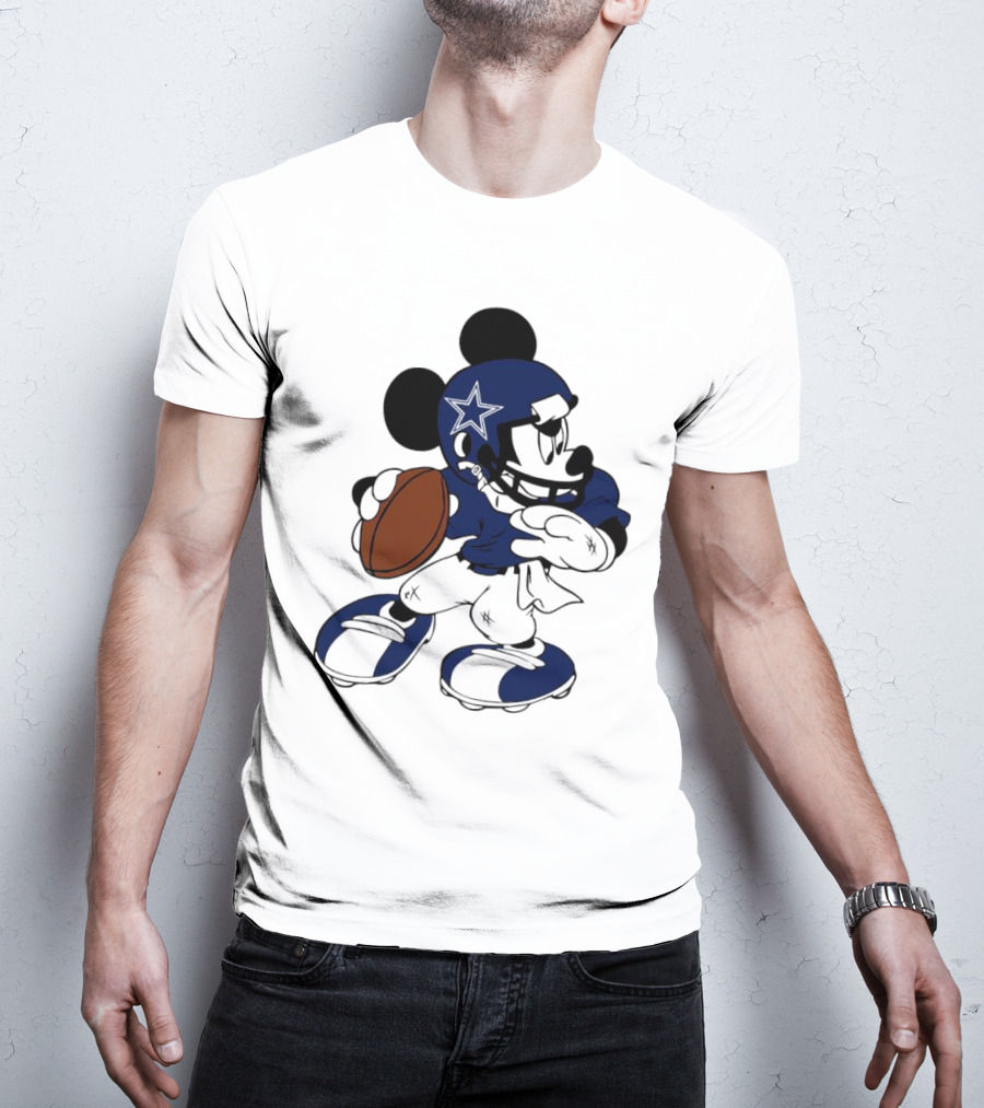 Mickey Mouse Dallas Cowboys Football Quarterback T-Shirt