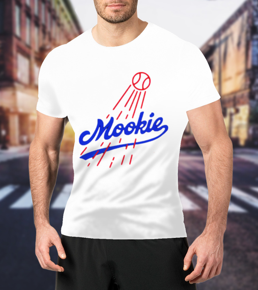 Mookie Signature Red Baseball Design Los Angeles Dodgers T-Shirt