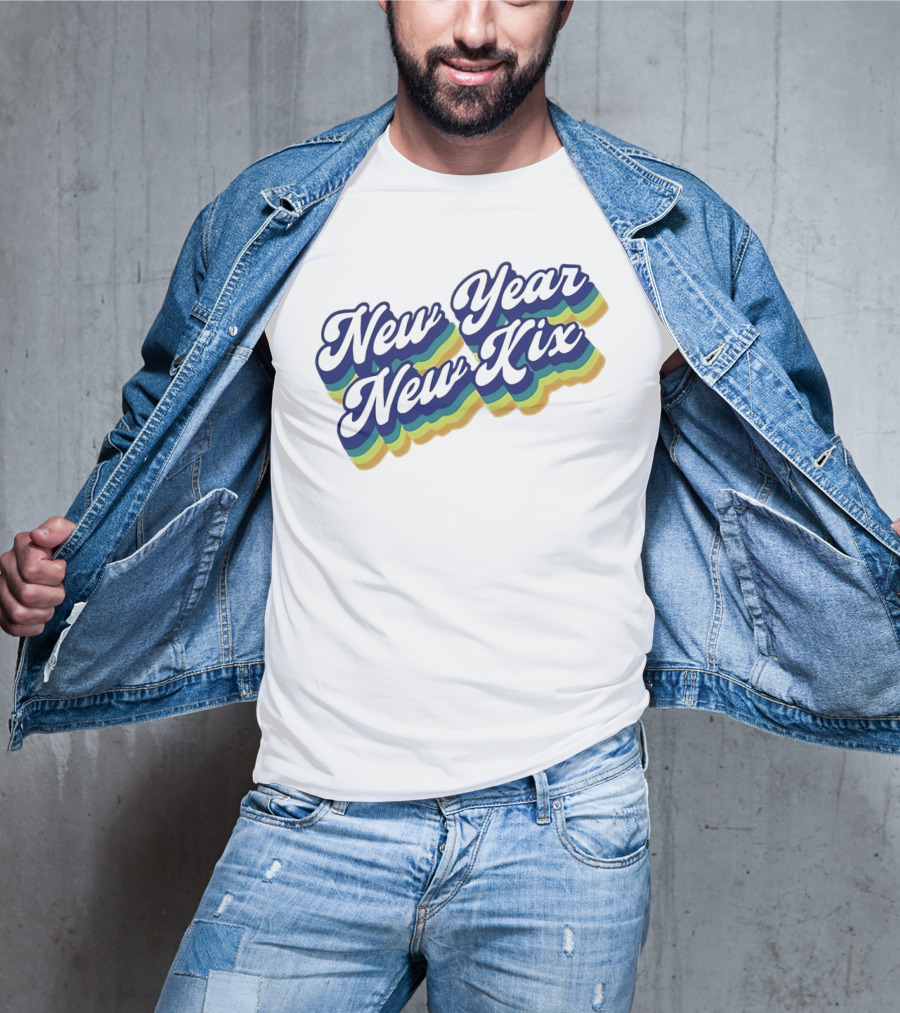 New Year New Kix Retro Colorful Script T-Shirt