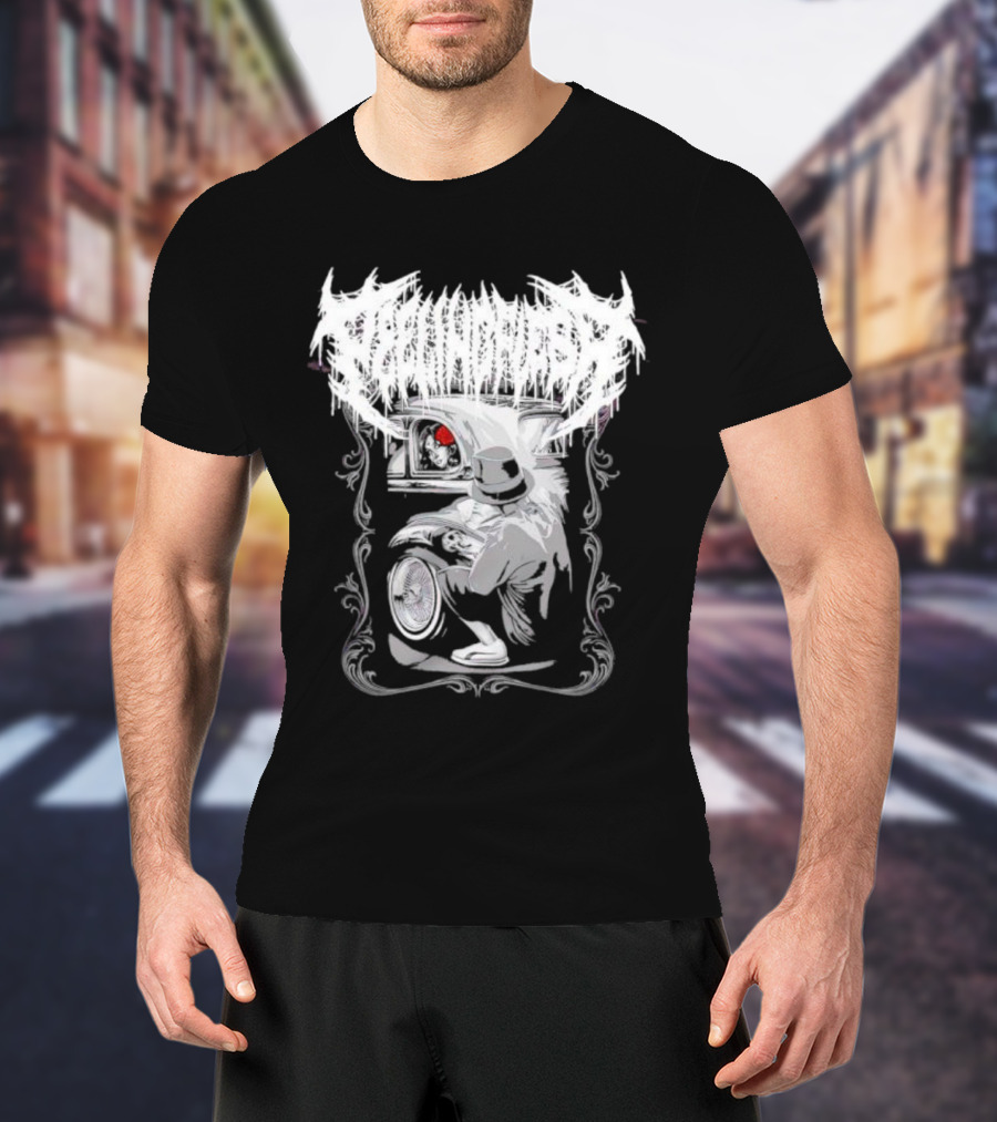 LOWRIDER PEELING FLESH SKULL CLASSIC CAR VIBRANT T-Shirt