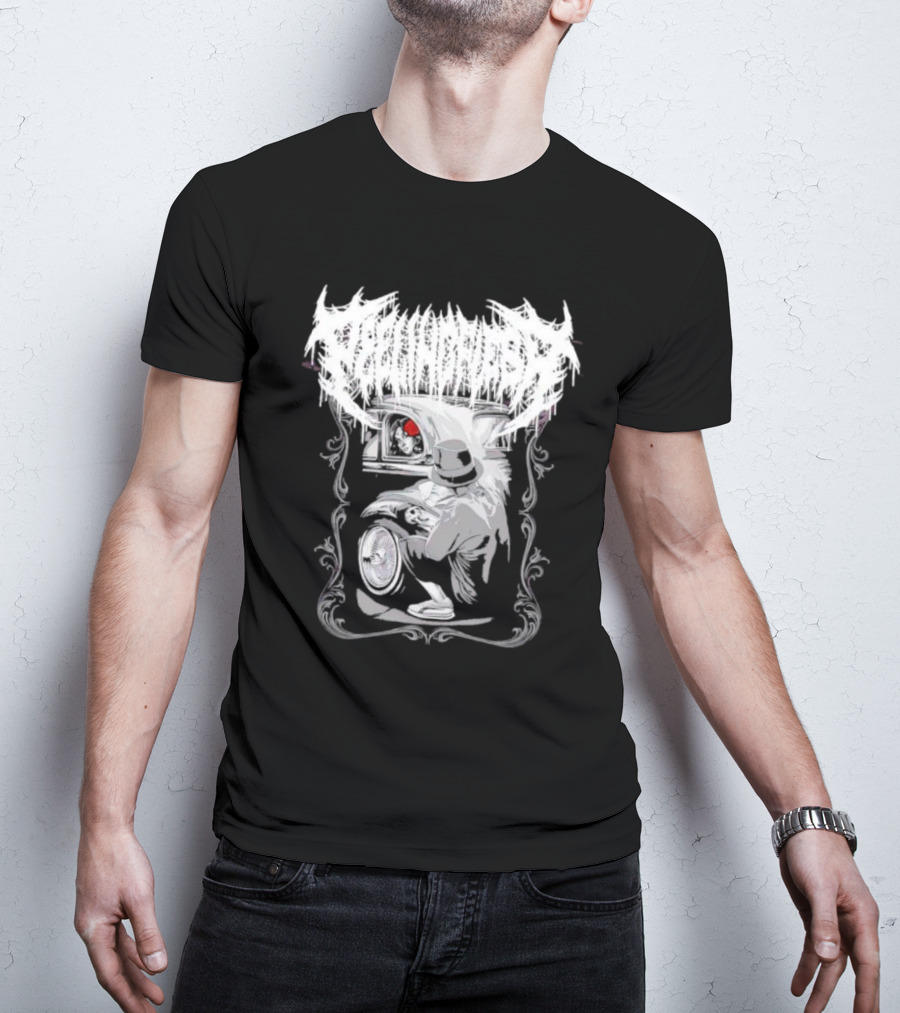 LOWRIDER PEELING FLESH SKULL CLASSIC CAR VIBRANT T-Shirt
