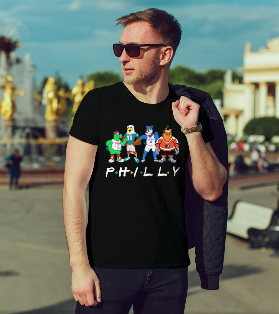 PHILLY Sports Mascots Phillies Eagles 76ers Flyers T-Shirt
