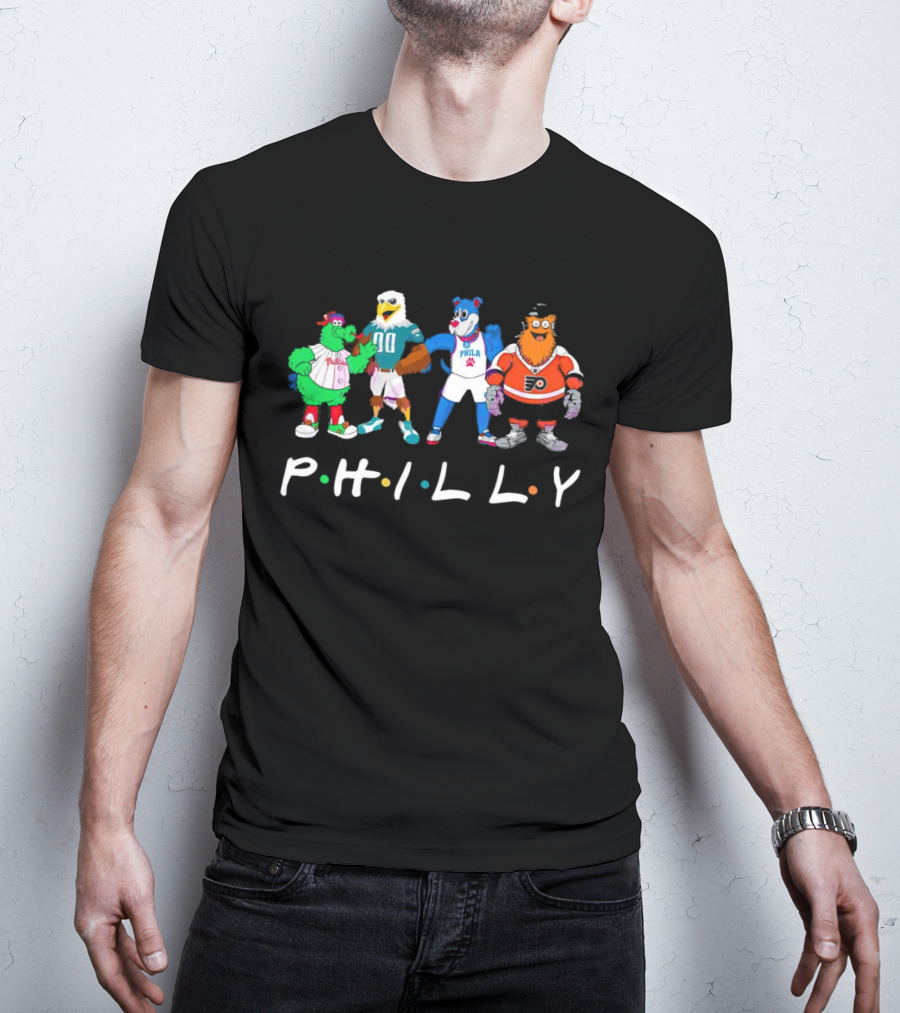 PHILLY Sports Mascots Phillies Eagles 76ers Flyers T-Shirt