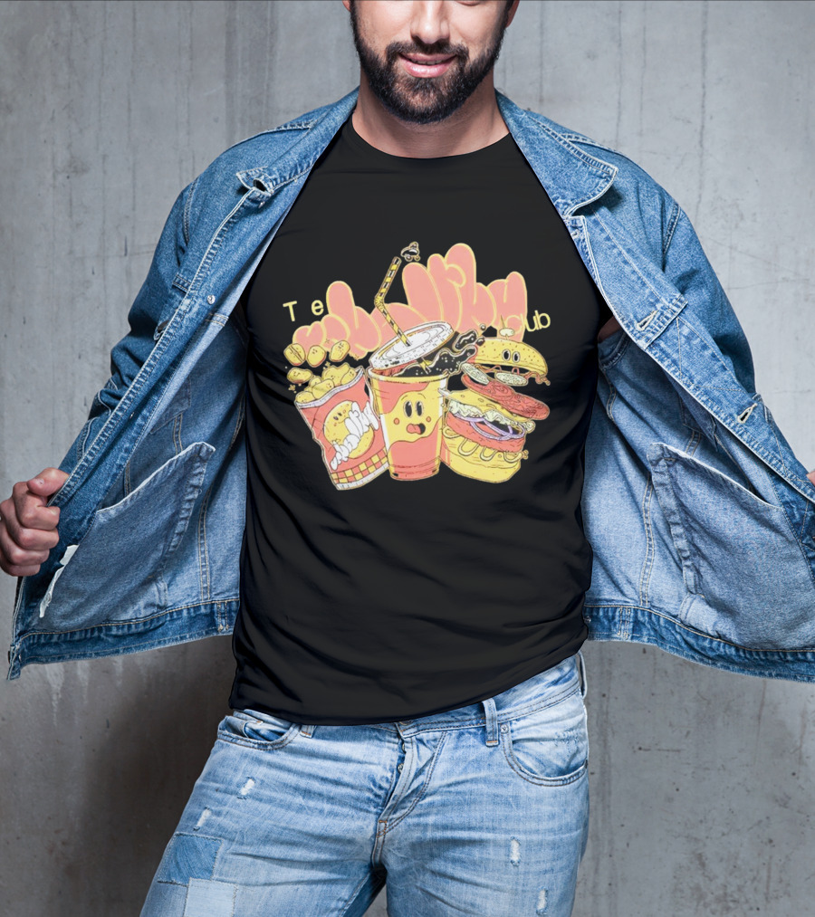 Unhealthy Club Fast Food Teξins Club Mascots T-Shirt