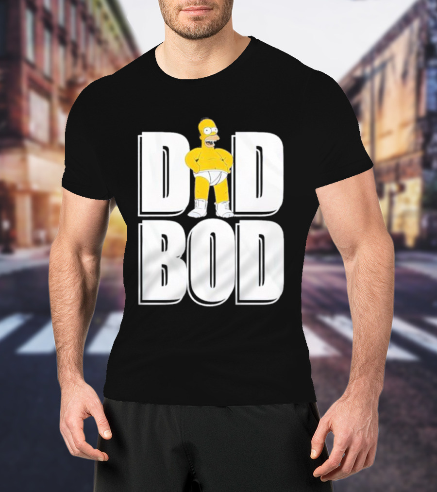 Homer Simpson Dad Bod Bold Cartoon T-Shirt