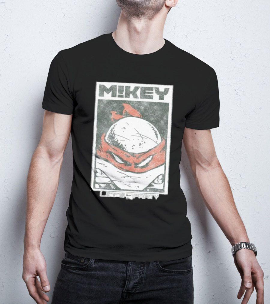 MIKEY Let's Party Teenage Mutant Ninja Turtles Retro Comic T-Shirt